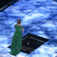Taylor Swift diving into stage